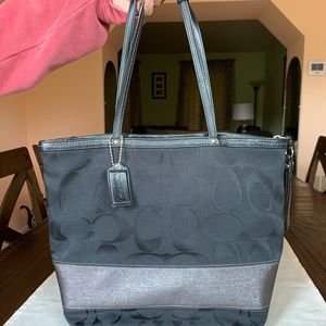 Authentic Coach Black Canvas Tote Purse